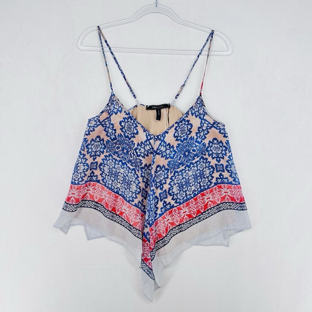 BCBGMaxAzria Kassidee Silk Tank Top Handkerchief Women's Size Small